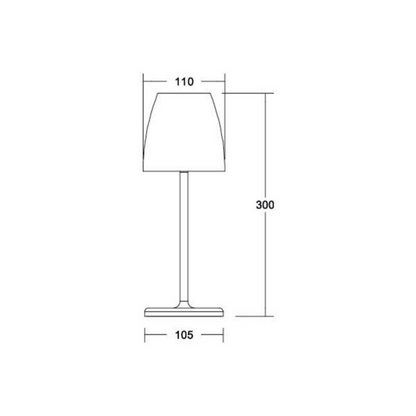 Abmessungsskizze für eine Tischlampe