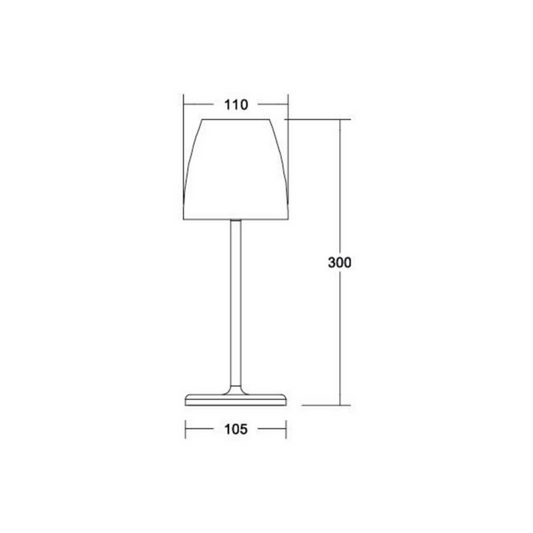 Abmessungsskizze für eine Tischlampe