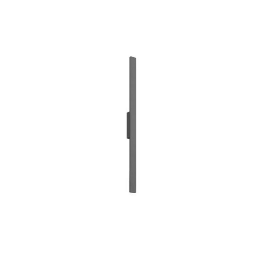 Schmale graue LED-Wandleuchte in länglicher Form für dezente Außenbeleuchtung