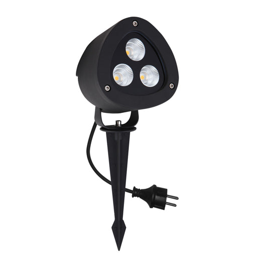 Megatron LED-Gartenstrahler mit Erdspieß anthrazit schwenkbar IP65 mit warmweißem LED-Licht für flexible Akzentbeleuchtung von Pflanzen und Objekten im Garten