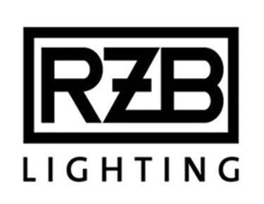 Schwarzes RZB Lighting-Logo mit eingerahmtem RZB-Schriftzug und dem Wort „LIGHTING“ darunter auf weißem Hintergrund.