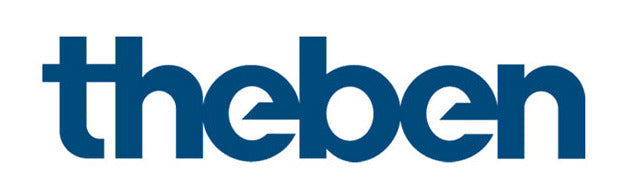 Dunkelblaues theben-Logo mit modernem, kleingeschriebenem Schriftzug auf weißem Hintergrund.